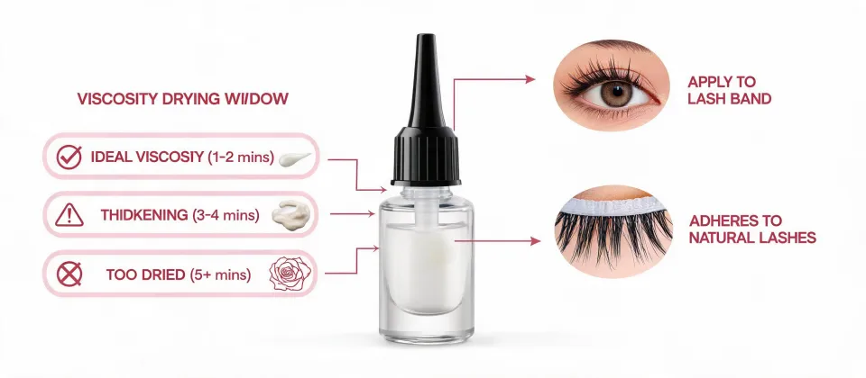 Lash glue specification worksheet illustration, not a premises map